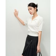 [LOHNT] Áo thun nữ cổ bẻ tay ngắn Hàn Quốc cao cấp/ Open collar Short sleeve - LT011