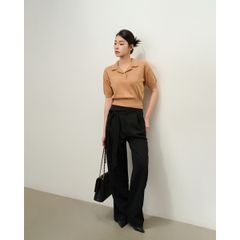 [LOHNT] Áo thun nữ cổ bẻ tay ngắn Hàn Quốc cao cấp/ Open collar Short sleeve - LT011