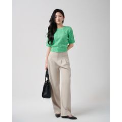 [LOHNT] Áo thun nữ Hàn Quốc dệt gân/ Elle Cable - Short sleeve - LT014
