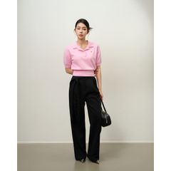 [LOHNT] Áo thun nữ cổ bẻ tay ngắn Hàn Quốc cao cấp/ Open collar Short sleeve - LT011