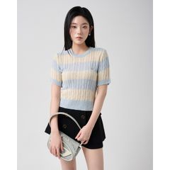 Áo tay ngắn kẻ sọc phong cách Hàn Quốc/ Ruby stripe sweater - #LT020