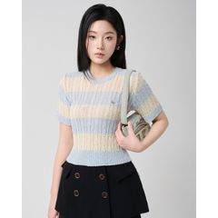 Áo tay ngắn kẻ sọc phong cách Hàn Quốc/ Ruby stripe sweater - #LT020