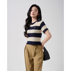 Áo tay ngắn kẻ sọc phong cách Hàn Quốc/ Ruby stripe sweater - #LT020