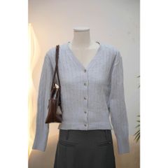 Áo LOHNT Velvet Line Cardigan cổ V Hàn Quốc cao cấp