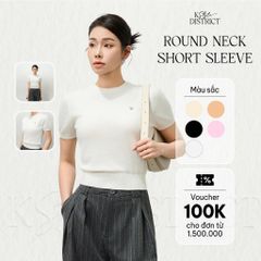 [LOHNT] Áo dệt kim nữ tay ngắn, cổ tròn cao cấp Hàn Quốc/ Round-neck Short sleeve - LT003