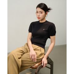 [LOHNT] Áo dệt kim nữ tay ngắn, cổ tròn cao cấp Hàn Quốc/ Round-neck Short sleeve - LT003