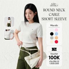 [LOHNT] Áo thun nữ cổ tròn tay ngắn dệt gân Hàn Quốc cao cấp/ Round-neck - Cable - Short sleeve - LT006