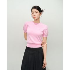 [LOHNT] Áo dệt kim nữ tay ngắn, cổ tròn cao cấp Hàn Quốc/ Round-neck Short sleeve - LT003