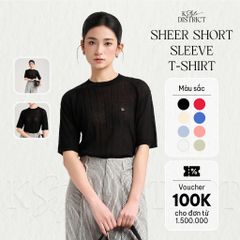[LOHNT] Áo thun nữ tay ngắn, vải sheer Hàn Quốc/ Sheer Short-Sleeve T-Shirt - LT019