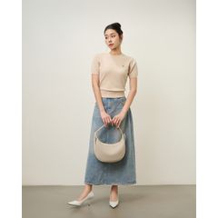 [LOHNT] Áo dệt kim nữ tay ngắn, cổ tròn cao cấp Hàn Quốc/ Round-neck Short sleeve - LT003