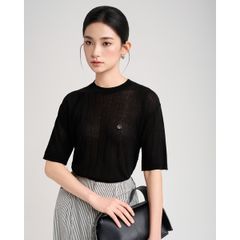 [LOHNT] Áo thun nữ tay ngắn, vải sheer Hàn Quốc/ Sheer Short-Sleeve T-Shirt - LT019