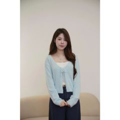 [ LOHNT ] Áo khoác Cardigan nữ  Ceci ribbon cổ tròn Hàn Quốc cao cấp