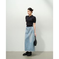 [LOHNT] Áo Polo nữ cao cấp thiết kế vặn thừng phong cách Hàn Quốc/ Polo shirt - Cable - Short sleeve - LT002