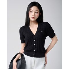 [LOHNT] Áo Cardigan nữ cổ V, dệt gân Hàn Quốc cao cấp/ V-neck - Cable - Cardigan - LT009