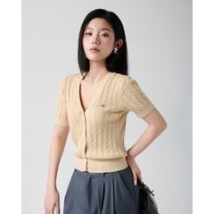 [LOHNT] Áo Cardigan nữ cổ V, dệt gân Hàn Quốc cao cấp/ V-neck - Cable - Cardigan - LT009