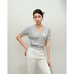 [LOHNT] Áo Cardigan nữ cổ V, dệt gân Hàn Quốc cao cấp/ V-neck - Cable - Cardigan - LT009