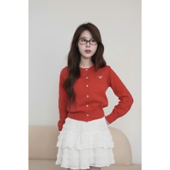 [ LOHNT ] Áo cardigan nữ VELVET BLISS cổ tròn cúc bấm Hàn Quốc cao cấp