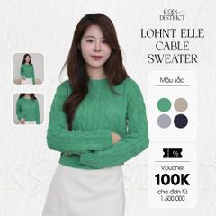 [ LOHNT ] Áo len nữ  Elle Cable Sweater vặn thừng cao cấp