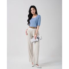 [LOHNT] Áo thun nữ Hàn Quốc cao cấp basic cổ vuông tay ngắn/ Basic square neck - Short sleeve  - LT017
