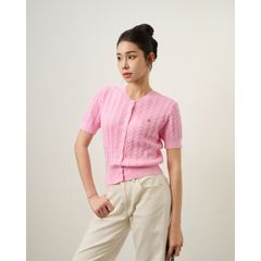 [LOHNT] Áo cardigan nữ cổ tròn, dệt gân Hàn Quốc cao cấp/ Round-neck - Cable - Cardigan - LT005