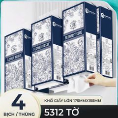 Thùng 4 Túi Giấy Rút AB Flower Tissue dày 3 lớp