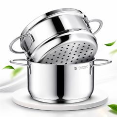 Nồi hấp inox WMF Mini 16cm kèm nắp, Cromargan 18/10, đáy TransTherm dùng mọi loại bếp, hấp rau củ