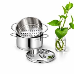 Nồi hấp inox WMF Mini 16cm kèm nắp, Cromargan 18/10, đáy TransTherm dùng mọi loại bếp, hấp rau củ