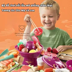 Bộ đồ chơi nấu lẩu cho bé 95 chi tiết đồ chơi nấu ăn mô phỏng thực phẩm nhà bếp cho trẻ em