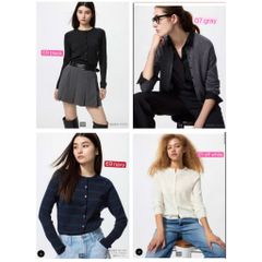 Áo len cardigan Merino cổ tròn Uni