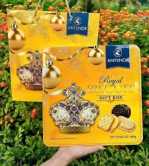 Bánh Quy Antenor Hộp Vuông 400g - Bánh Nhật Vàng Nguyên Chất, Đặc Sản Ngon, Quà Tặng Ý Nghĩa