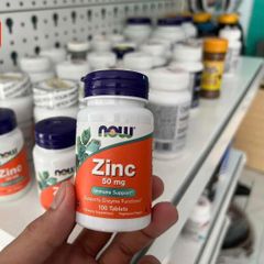 Viên Uống Kẽm NOW Zinc Gluconate 50mg - Tăng Đề Kháng, Hỗ Trợ Sức Khỏe, 100 Viên - Thực Phẩm Chức Năng Chất Lượng