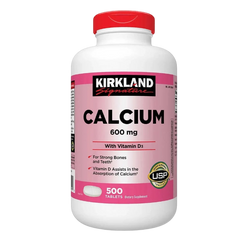 Viên uống chắc khỏe xương Kirkland Signature Calcium 600mg with Vitamin D3 500 viên Mỹ - MẸ SÓC