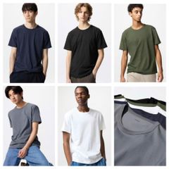 Áo thun cổ tròn AIRism Cotton của Nam Uni