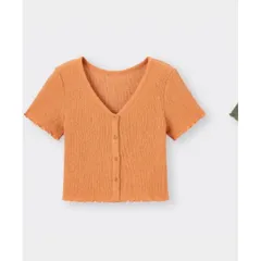 Áo sơ mi croptop cổ tim Gu Japan 634066
