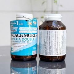Dầu Cá Blackmores Omega Double High Strength - Hỗ Trợ Sức Khỏe Tim Não Mắt Da, Omega-3 Cô Đặc, 1000mg/Viên, Chính Hãng Úc