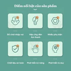 Bộ đồ chơi bác sĩ cho bé kèm áo bác sĩ và dụng cụ y tế đồ chơi nhập vai hướng nghiệp