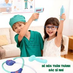 Bộ đồ chơi bác sĩ cho bé kèm áo bác sĩ và dụng cụ y tế đồ chơi nhập vai hướng nghiệp