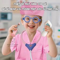 Bộ đồ chơi bác sĩ cho bé kèm áo bác sĩ và dụng cụ y tế đồ chơi nhập vai hướng nghiệp