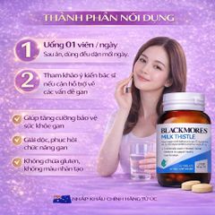 Viên Uống Blackmores Milk Thistle – Hỗ Trợ Chức Năng Gan, Giải Độc Gan – Lọ 60 Viên