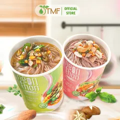 Combo mix 2 ly bún gạo lứt ăn liền NGON & THON vị rau củ hạt ngũ cốc và tảo xoắn chua cay