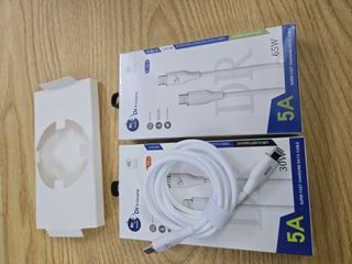 Cáp sạc nhanh 30W & 65W Type-C to Lighning, type-C to C cho iphone, Silicon bền bỉ, chống gãy gập siêu bền