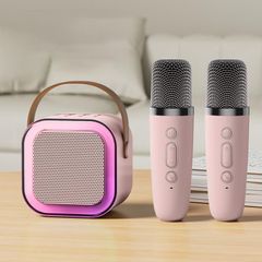 Bộ Loa Kèm 2 Mic Bluetooth Mini Nghe Nhạc Hát Karaoke Không Rè Âm Thanh Đỉnh Cao Thiết Kế Nhỏ Gọn