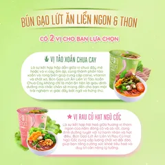 Thùng 24 ly bún gạo lứt ăn liền NGON & THON - Vị rau củ hạt ngũ cốc thuần chay healthy eatclean