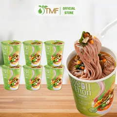 Combo 6 ly bún gạo lứt ăn liền NGON & THON - Vị tảo xoắn chua cay thuần chay healthy eatclean