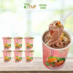 Combo 6 ly bún gạo lứt ăn liền NGON & THON - Vị rau củ hạt ngũ cốc thuần chay healthy eatclean
