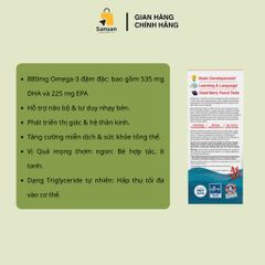 TPBVSK Dầu cá Nordic Naturals Children's DHA xtra dành cho bé 880mg, hương vị quả mọng 60ml, 90 viên - Nội địa Mỹ