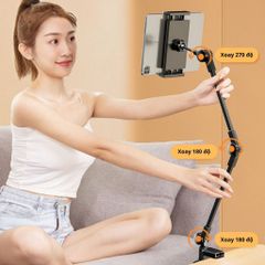 Giá đỡ điện thoại máy tính bảng dạng treo, hợp kim carbon chắc chắn, điều chỉnh xoay 360 độ