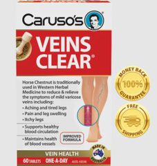 Viên uống hỗ trợ cho người giãn tĩnh mạch Caruso's Natural Health Veins Clear 60 viên - MẸ SÓC
