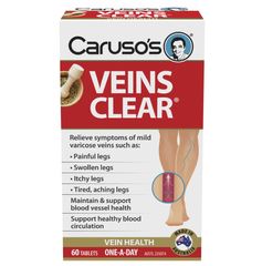 Viên uống hỗ trợ cho người giãn tĩnh mạch Caruso's Natural Health Veins Clear 60 viên - MẸ SÓC
