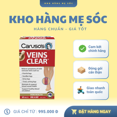 Viên uống hỗ trợ cho người giãn tĩnh mạch Caruso's Natural Health Veins Clear 60 viên - MẸ SÓC